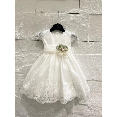 Abito tulle manica pizzo baby