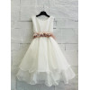 Abito organza cotone balze...
